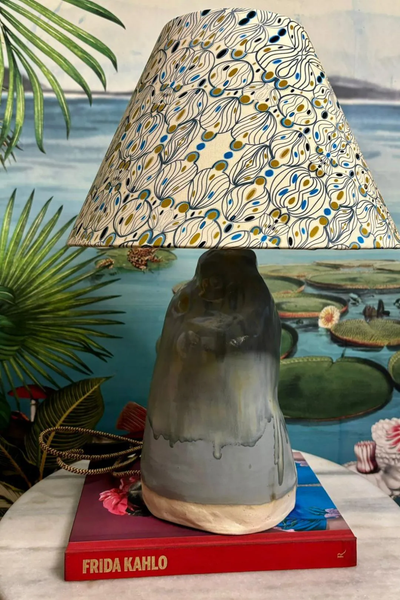 Abajur com Efeito Escorrido | Cúpula Estampa Pallazzo