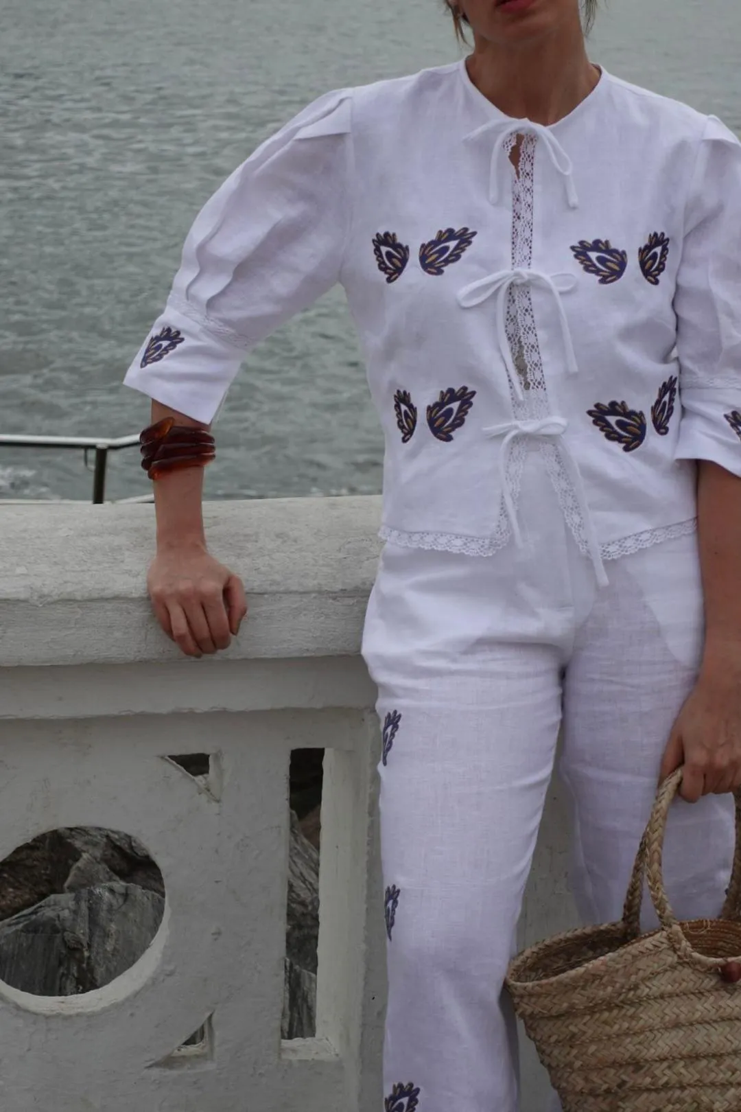 Conjunto Linho Bordado