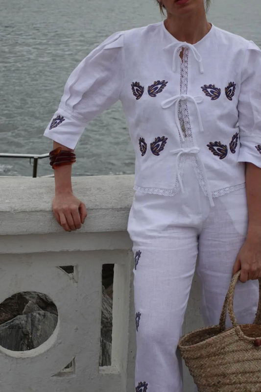 Conjunto Linho Bordado