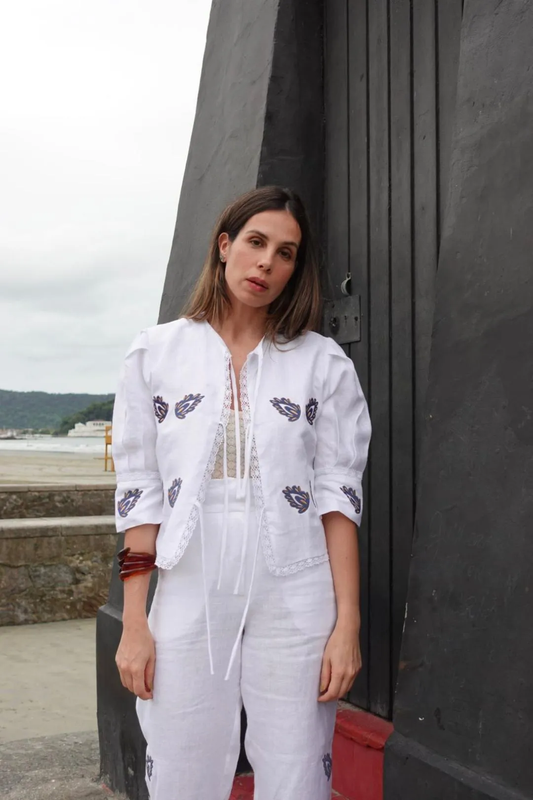 Conjunto Linho Bordado