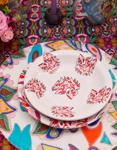 Prato Fundo - Estampa Rosa